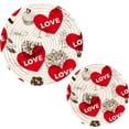 thumbnail image 7 of SKYSONIC 2 pcs Valentine Love Heart Pattern Pot Holders Trivets, Heat Resistant Trivets,Red Bows Cake Floral Cotton Thread Weave Mats for Hot Pads Pans Pot Bowl Teapot, 7 of 7