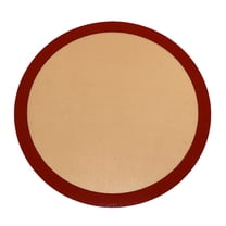 OFFIGAM Round Khaki Silicone Baking Mat, Reusable Nonstick Cooking Mat for Easy Baking and Food Preparation