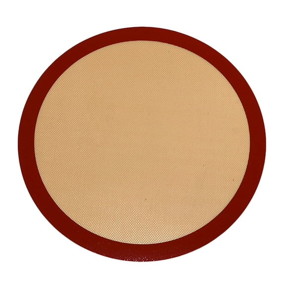 OFFIGAM Round Khaki Silicone Baking Mat, Reusable Nonstick Cooking Mat for Easy Baking and Food Preparation