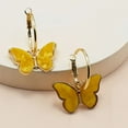 thumbnail image 2 of Hoop Dangle Earrings Butterfly  Vintage Huggie Hoop Earrings Pierced Earrings, 2 of 6