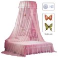 thumbnail image 1 of Labymos Baldaquin de Lit Dôme Universel Entrée Simple Moustiquaire Fine Rideau en Dentelle Style Princesse, 1 of 8