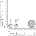 thumbnail image 6 of Gem Stone King 925 Sterling Silver Sky Blue Simulated Aquamarine and White Lab Grown Diamond Earrings for Women | 13.47 Cttw | Gemstone March Birthstone | Round 12MM, 6 of 6