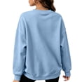 thumbnail image 5 of Hearthz Womens Fleece Sweatshirt Solid Color Drop Shoulder Long Sleeve Graphic Crewneck Sweatshirts Women Fall Winter Athletic Workout Pullover Top Light Blue XXL, 5 of 6