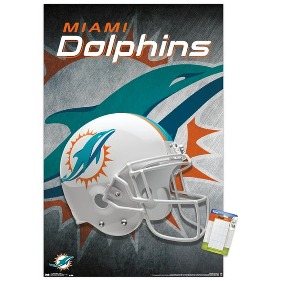 NFL Miami Dolphins - Helmet 18 Wall Poster, 14.725" x 22.375"