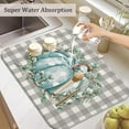 thumbnail image 5 of Fall Dish Drying Mat for Kitchen Counter,Buffalo Plaid Blue Pumpkin Pattern Microfiber Drying Mat,Washable Absorbent Kitchen Countertop Harvest Thanksgiving Dish Mat Drain Mat,18x24 Inch, 5 of 7