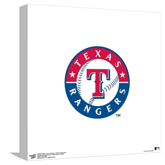 Gallery Pops MLB Texas Rangers - Primary Club Logo Canvas Wall Art, Unframed Version, 12" x 12"