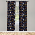 thumbnail image 4 of Ambesonne Lemur Window Curtains, Tiger Leopard Chains Exotic, Each 28" W x 63" L, Apricot Dark Navy Blue, 4 of 4