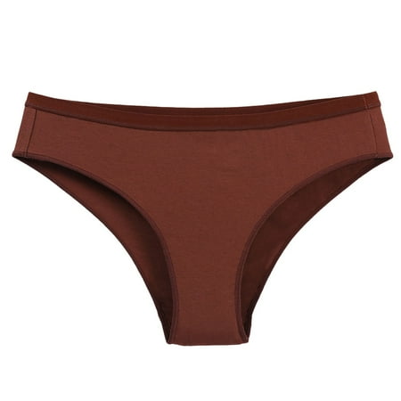 TFEOQRY Women s Briefs Underwear Solid Color Cotton High Waist Boxers Leisure Breathable Briefs Coffee