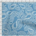 thumbnail image 4 of Soimoi Asian Paisley Print,Cotton Poplin, Sewing Fabric Sold by The Yard 42 Inch Wide,Sewing Craft Quilting/Quilt Making Fabric, Light Blue, 4 of 5