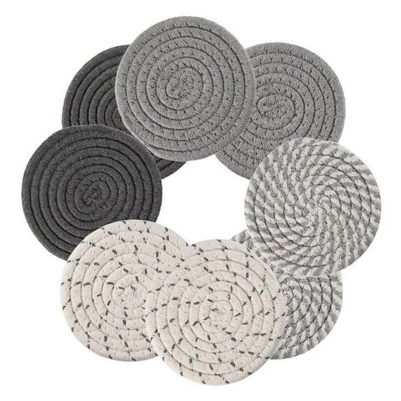 8 Pcs Drink Coasters with Holder, 4 Colors Absorbent Coasters for Drinks, Minimalist Cott C4611