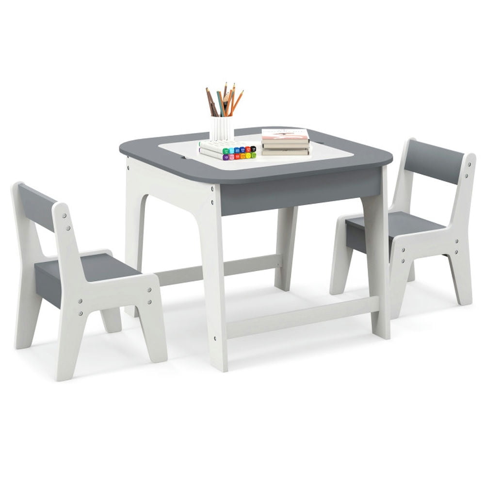 Flash Furniture Kids Foldable Activity Eating Table Set Portable for Toddlers Children 3 Pieces Walmart