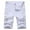 White, variant on Denim Shorts Mens Stretch Fit Faded Ripped Jean Shorts with Pockets Knee Length Classic Fit Casual Summer Holiday Half Pants Jeans Smart Shorts
