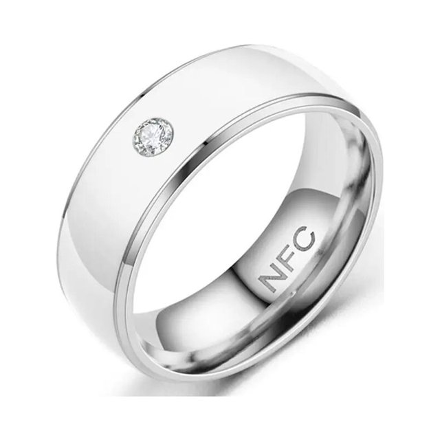 Anillo de dedo inteligente NFC para hombres, resistente al agua, equipo de teléfono Android, conexión inteligente, anillo de pareja de acero de titanio, moda