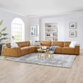 thumbnail image 4 of Modway Restore 6-Piece Faux Leather Upholstered Sectional Sofa in Tan Finish, 4 of 14