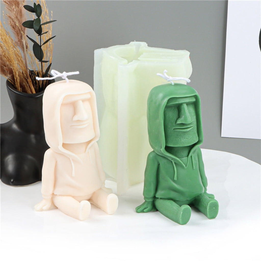 Stoneman Candle Silicone Mold Easy to De-mold for DIY Candle Plasters Ornament Statue Craft Sculpture-Figurine