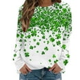 thumbnail image 3 of HAiming St Patricks Day Sweatshirt Women Shamrock Shamrock Green Long Sleeve Pullover Patty's Tops, 3 of 5