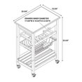thumbnail image 4 of Riverbay Furniture Transitional Wood/Stainless Steel Kitchen Cart in Warm Gray, 4 of 5