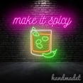 thumbnail image 2 of Handmadetneonsign Make It Spicy Margarita Neon Sign, Cocktail Wall Art Decor, Bar Pub Wall Decor 60062, 2 of 5