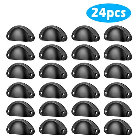 Crystal Dresser Hardware TSV Antique Retro Kitchen Door Cabinet Hardware Knobs Round Pulls Handle for Drawer Dresser, 24 Pack ()