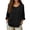 V36 Black, variant on Tops For Women Lightweight Solid Color Crew Neck Long Sleeve Side Button Fashionable Tee Black 2Xl