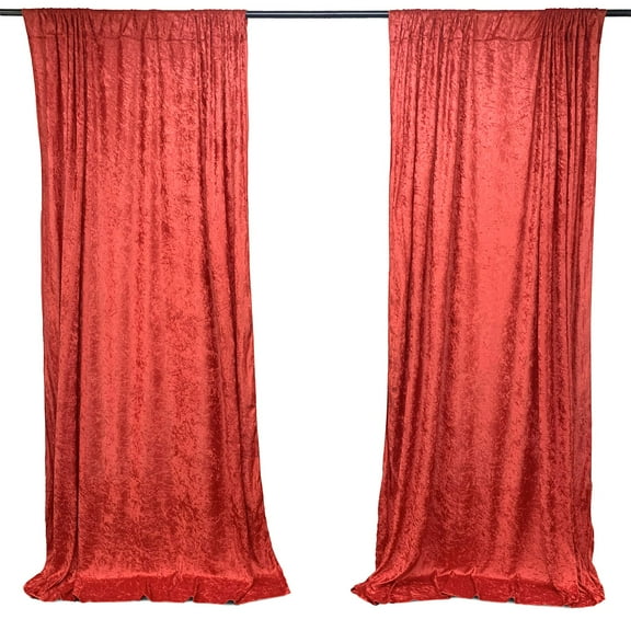 AK TRADING CO. 10 feet x 10 feet Lush Velvet Backdrop Drapes Curtains Panels with Rod Pockets - Wedding Ceremony Party Home Window Decorations - Red
