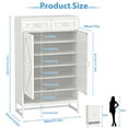 thumbnail image 7 of BTY Wooden Shoe Cabinet with 2 Top Drawers & Barn Door, Sturdy Entryway Shoe Rack Organizer for Hallway Bedroom Closet Living Room White, 7 of 7