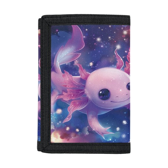 Chririnla Polyester Toddler Wallet with Lightweight Foldable Trifold Card Wallet for School, Salamander and Butterfly Pattern Children's Wallet