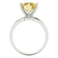 thumbnail image 4 of 3ct round cut yellow Zircon 14k white gold Bridal Wedding Engagement Promise Anniversary Ring for Women size 4.25, 4 of 7