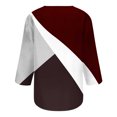 thumbnail image 5 of SELONE 3/4 Sleeve Shirts for Women Dressy Three-Quarter Sleeve Tops Blouses Regular Fit T Shirts Pullover Tees Tops Abstract Print T-Shirts Crew Neck Tops Casual Blouses Button Down T Shirts Wine XL, 5 of 5