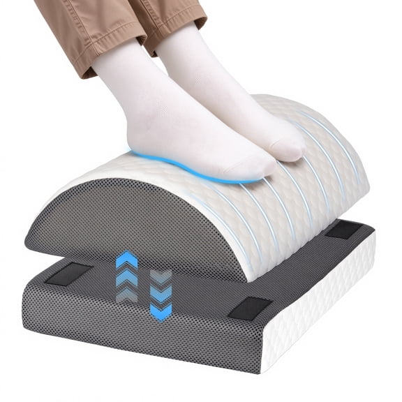 Foot Rest for Under Desk at Work-Versatile Foot Stool with Washable Cover-Comfortable Footrest with 2 Adjustable Heights for Home and Office to Relieve Back,Lumbar,Knee Pain