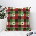 thumbnail image 6 of YFYANG Square Decorative Throw Pillow Case (Without Pillow Insert), Christmas Love Plaid Bedroom Sofa Car Cushion Cover, 26"x26", 6 of 9