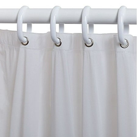 White Shower Curtain Liner With Peva Hooks 70 X 72 Clear Mildew Resistant 12 Pack Plastic