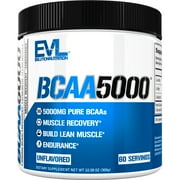 Evlution Nutrition BCAA Powder - Natural Keto Pre Workout BCAA5000 - 60 Servings, Unflavored