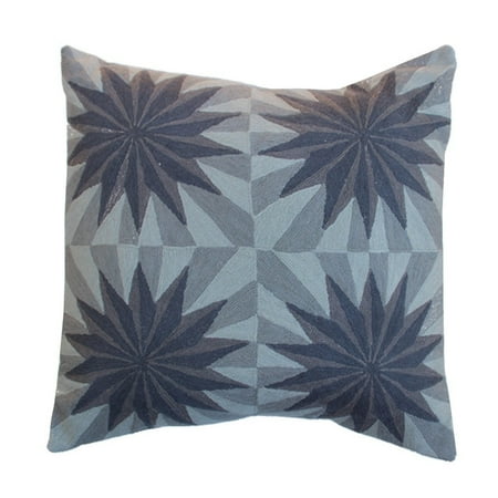 Vivai Home Grey Four Moons Embroidered Square 24x 24 Cotton
