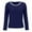 Navy, variant on Womens Long Sleeve Pajama Top Built In Support Yoga Comfort Tee Soft Casual Layer