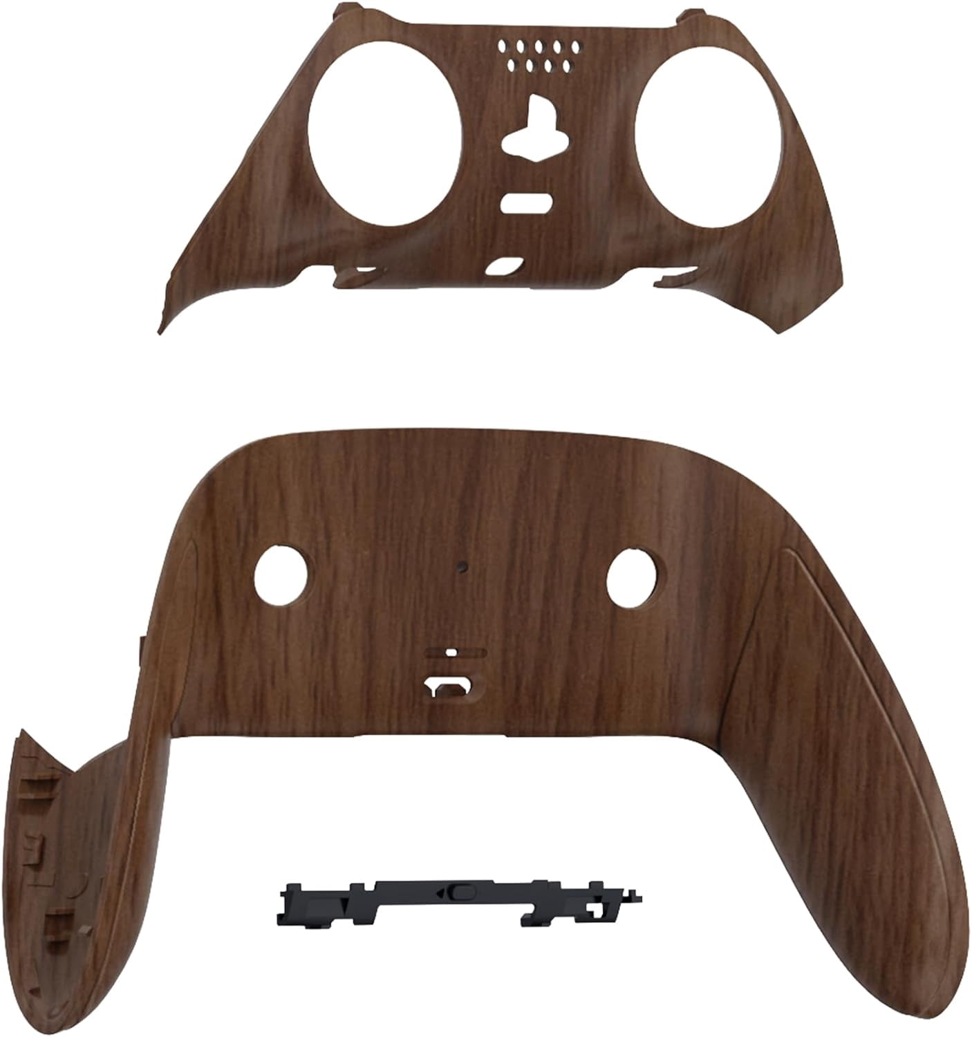 eXtremeRate Top Bottom Decorative Trim Shell Compatible with ps5 Edge Controller DIY Replacement Front Back Clip Shell, Custom Wood Grain Plates Cover Compatible with ps5 Edge Controller
