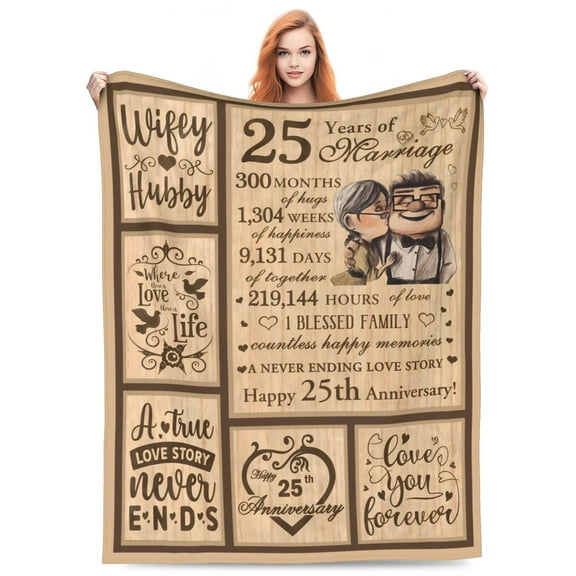 LHSHID 25th Wedding Anniversary BlanketChristmas Thanksgiving Invitation Blanket 30x40inch
