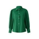 thumbnail image 1 of VISgogo Camisa Retro con Manga de Obispo para Mujer, Color Sólido/Estampado de Leopardo Solapa Blusa de Manga Larga con Botones para Damas, S/M/L/XL/XXL VISgogo moda, 1 of 9