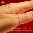 thumbnail image 3 of Ioka - 14K White Solid Gold 0.8mm Box Chain Necklace with Lobster Clasp - 22", 3 of 8