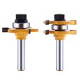 thumbnail image 1 of Tongue and Groove Router Bit Set (2 PCS) with 1/4 Inch Shank T Shape, Wood Milling Saw Cutter by LU&MN (Woodworking Tools for Home, 1 of 7