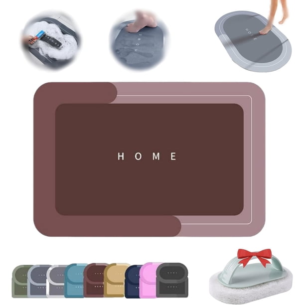 Alfombra de baño modernizada, alfombra de baño de secado rápido, alfombra mágica de baño, alfombra de baño absorbente, alfombra de baño de tierra de diatomeas, alfombra de ducha para piso de baño - an