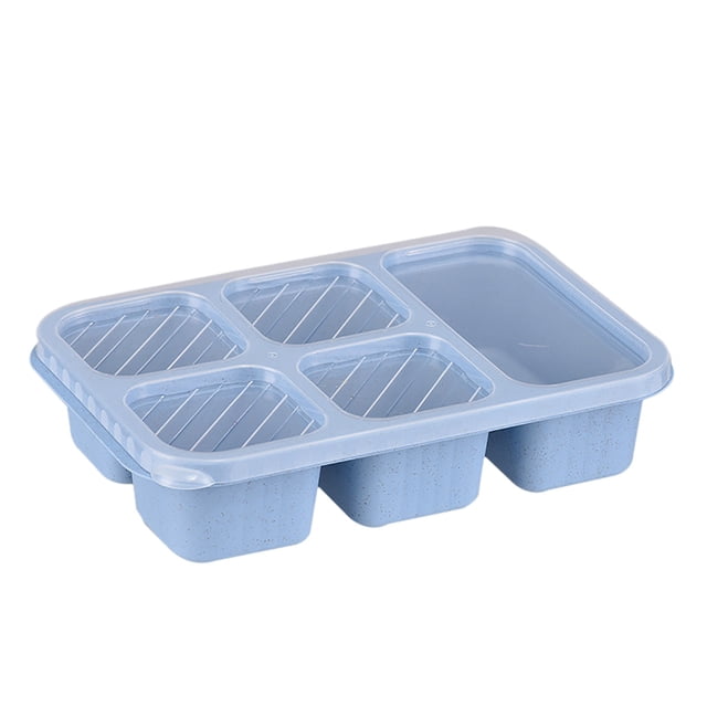 Wheat Straw Bento Boxes For Adults & Kids – Reusable 5 Compartment Lunch Containers For Snacks & Meals (Assorted Colors & Clear Lids) Glass Airtight Containers Reusable Lunch Container Small Glass