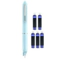 thumbnail image 2 of Clictek Retractable Fountain Pen 0.38mm Medium Nib | Transparent Barrel with Blue & Black Ink | Includes 5 Refillable Ink Cartridges, 2 of 9