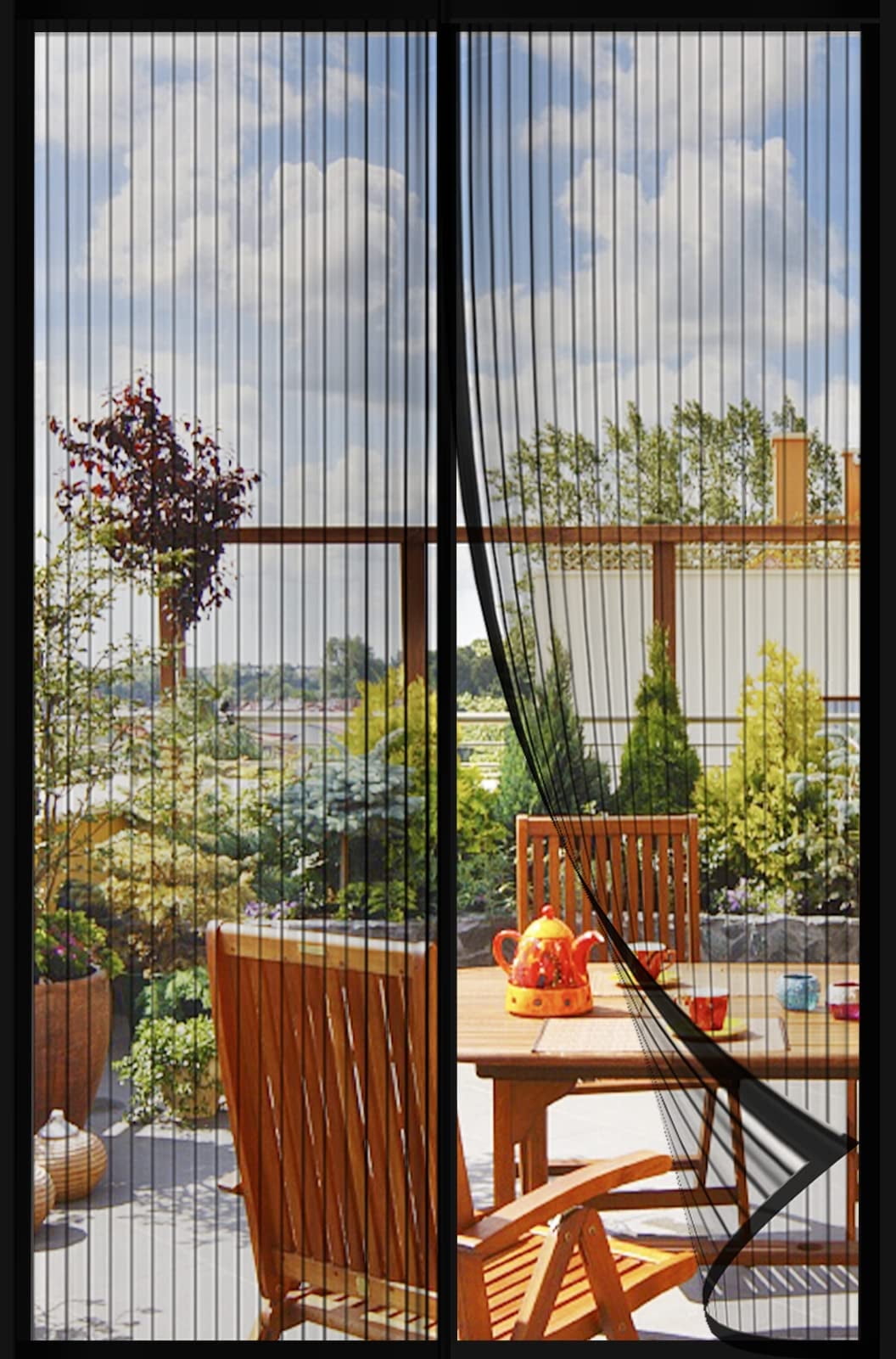 Magnetic Garage Door Screen (11x9ft) - Heavy Duty Fiberglass, Weighted Bottom, Retractable For 1 Car Garage