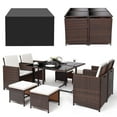 thumbnail image 3 of 9pcs Outdoor Patio Dining Set Rattan Wicker Furniture Garden Cushioned Cover, 3 of 10