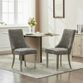 thumbnail image 3 of Aukfa Modern Chenille Dining Chairs Set of 2, Upholstered Kitchen Side Chair Accent Chair w/ Stainless Steel Legs,Gray, 3 of 9