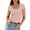 Pink, variant on MIXUE Womens Summer Tops Summer Solid Color Square Collar Short Sleeve Slim Casual Tunic Tshirts Outwear,Black,M