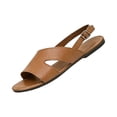 thumbnail image 2 of Slip On Sandals for Woman, Orthopedic Bunion Corrector Sandals,2026 Open Toe Solid Color Casual Summer Walking Sandals,Fashion Breathable Adjustable Hook Loop Straps Flat Beach Sandals, Light Brown 8, 2 of 9