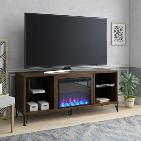 Novogratz Concord Fireplace TV Stand for TVs up to 70", Walnut
