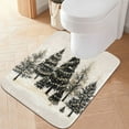 thumbnail image 2 of Yayeee Bath Rugs for Bathroom Floor Set of 2 Non Slip Fluffy Soft Absorbent Mat, Hand Drawn Christmas Trees, 2 of 7